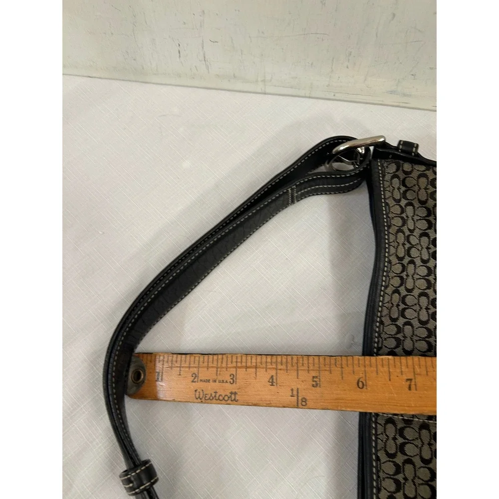 Coach Shoulder Bag Small Y2K Black Signature Jacquard Leather F10945 Women
